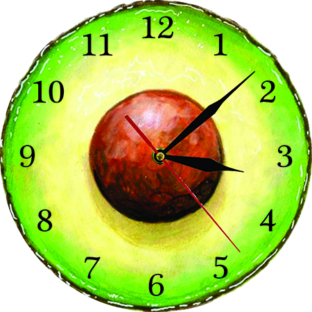 ( Freeship Max ) Đồng hồ treo tường kim trôi quả bơ ngộ nghĩnh đáng yêu