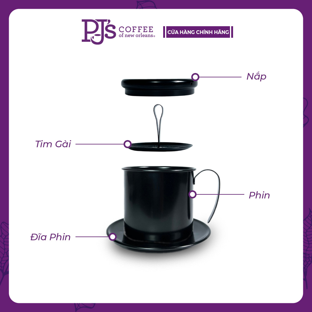 Coffee filter PJ'S coffee stainless steel high grade plated black - 170ml