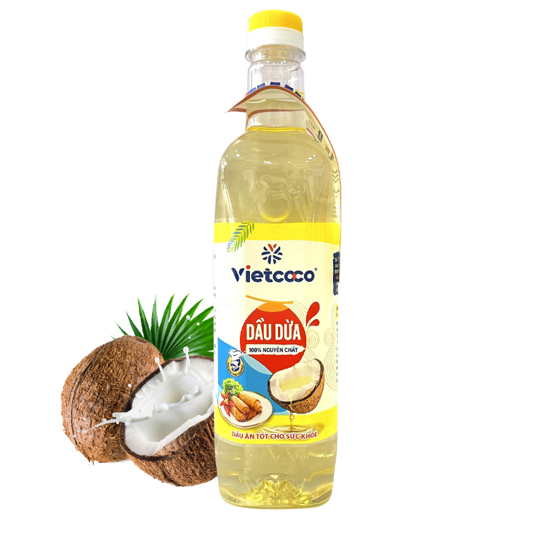 Dầu Dừa Tinh Luyện Vietcoco chai 1L (mẫu mới)