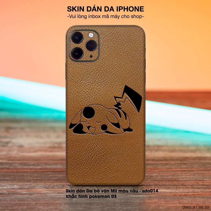 Miếng dán da khắc hình pokemon cho iPhone