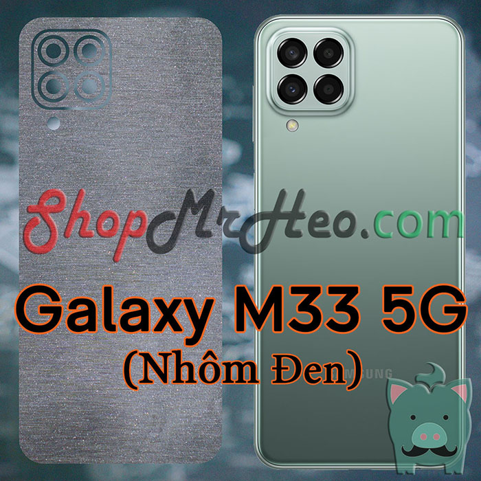 Skin Dán Mặt Sau Lưng Samsung Galaxy M33 5G (Carbon, Hình Hộp, Nhám, Vân Da, Nhôm Xước)
