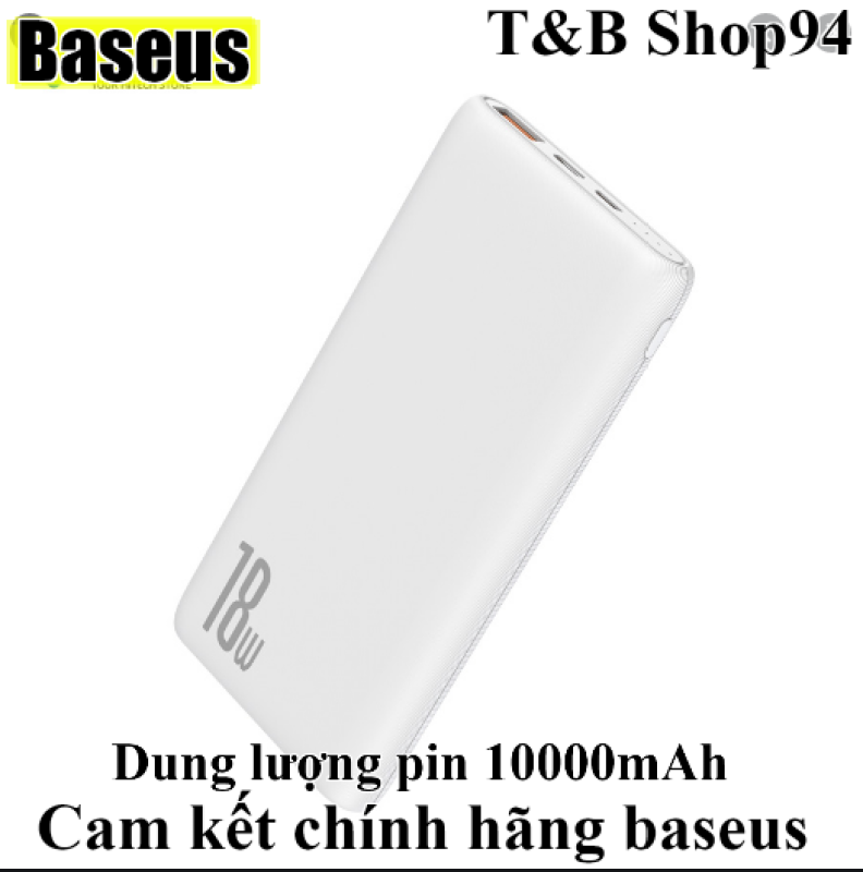 Giá Pin dự phòng sạc nhanh Baseus Bipow 10000mAh tích hợp PD/QC công suất lên đến 18W 3 cổng sạc QC3.0+PD3.0 sạc nhanh 2 chiều