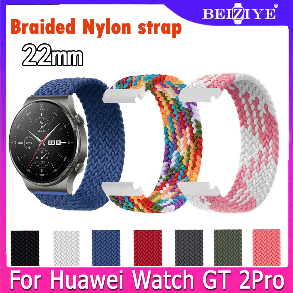 Dây đeo 22mm bện Solo Loop cho vòng đeo tay Huawei Watch GT 3 46mm cho đồng hồ Huawei Watch GT / GT 2 /GT 2e / GT 2 Pro Dây đeo 46mm