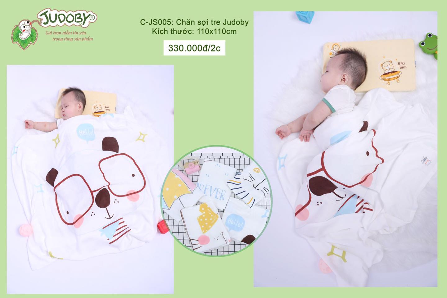 Chăn mền sợi tre cao cấp Judoby, cho bé đi học, ngủ phòng lạnh - chất siêu mềm mịn