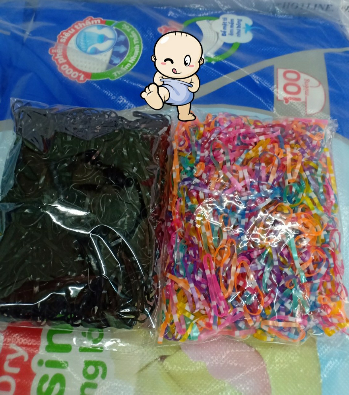 100G THUN CỘT TÓC ĐEN VÀ NHIỀU MÀU SIÊU DAI