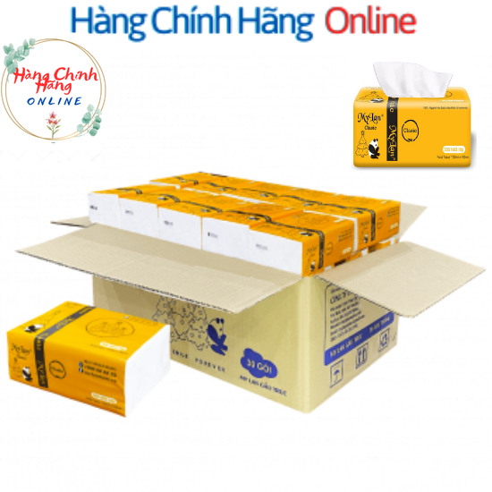 Thùng (30 Gói) Khăn Giấy Rút Gấu Trúc Mylan (300 Tờ/Gói) - Cao cấp Mylan