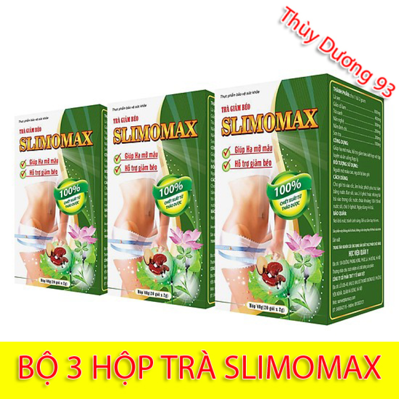 Liệu trình 3 hộp Trà giảm béo Slimomax Học Viện Quân Y (20 gói x 3) giúp giảm mỡ máu, giảm cân hiệu quả và an toàn nhập khẩu