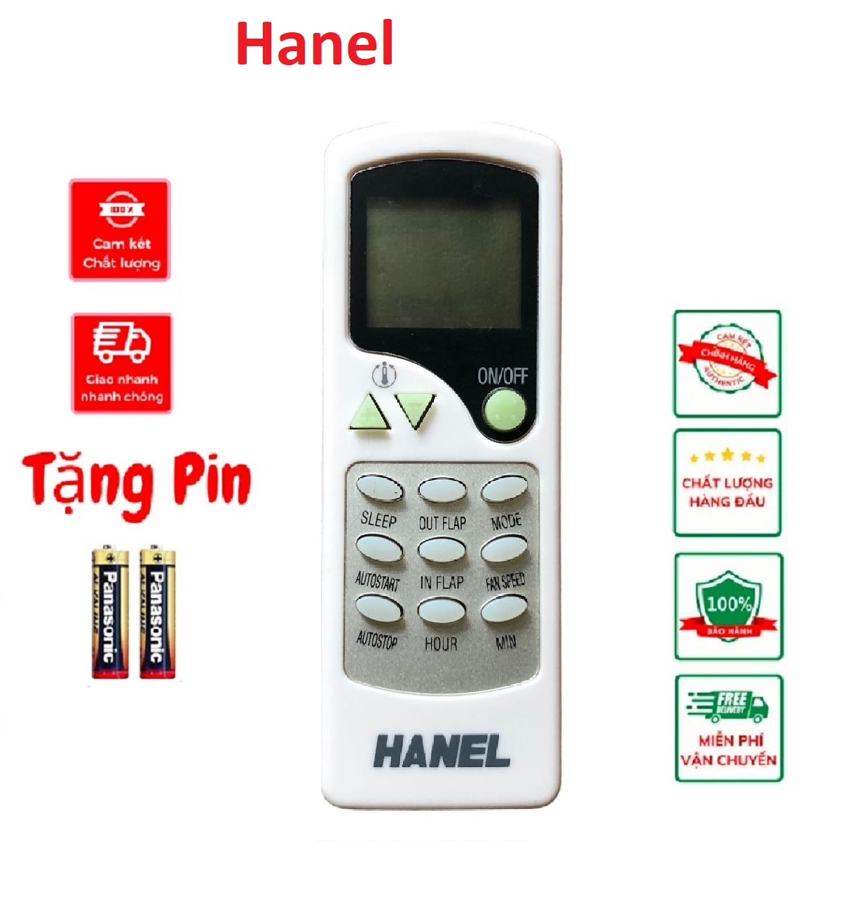 Điều Khiển điều hòa hanel, Remote Máy Lạnh Hanel Ml-119 hàng zin theo máy , bảo hành 3 tháng