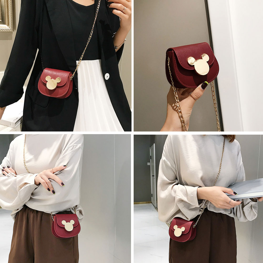 Túi Mini Nhỏ Đeo Chéo Khuy Tai Chuột - 100style