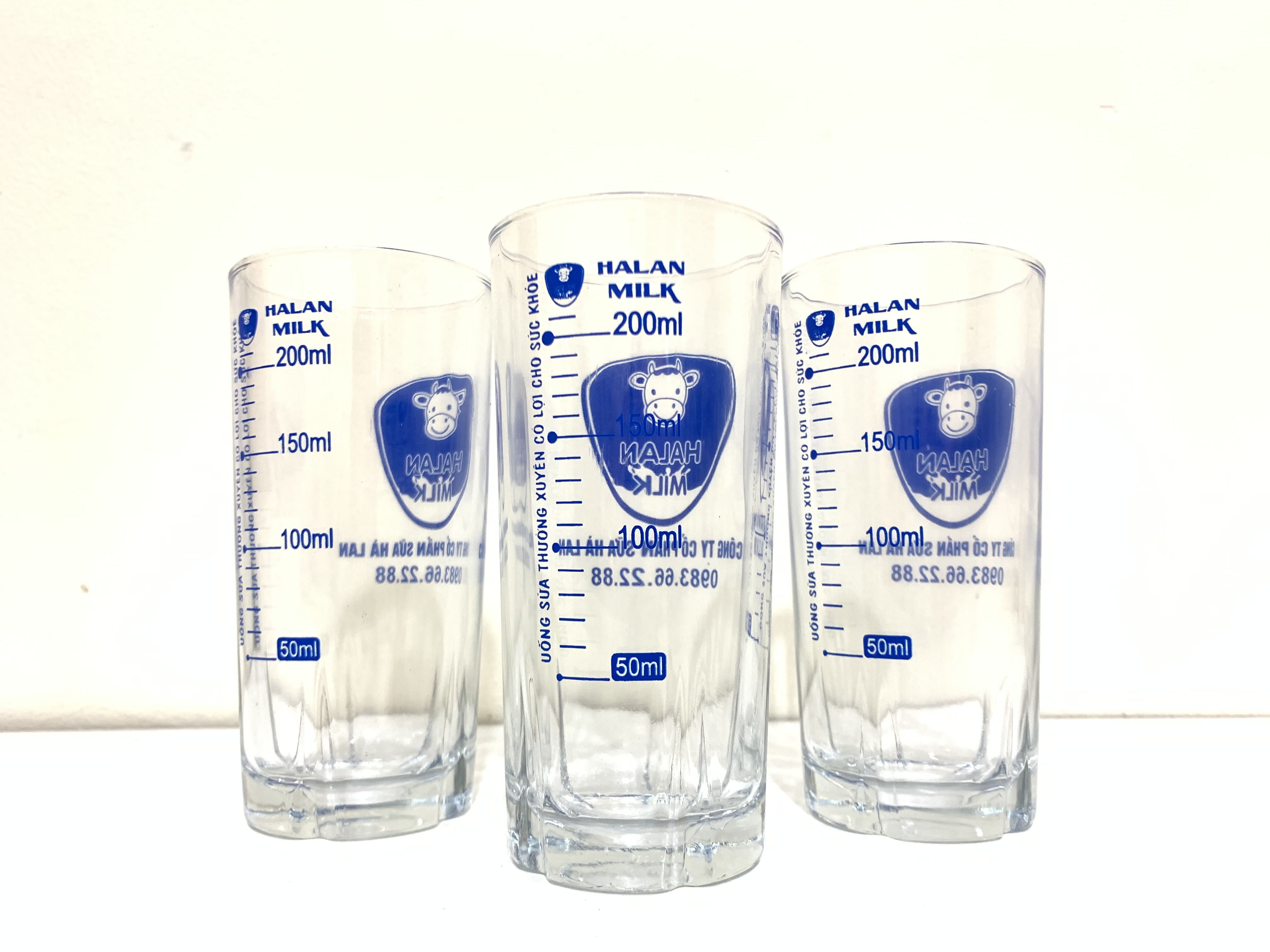 Cốc pha sữa thuỷ tinh chia vạch 200ml Halan Milk