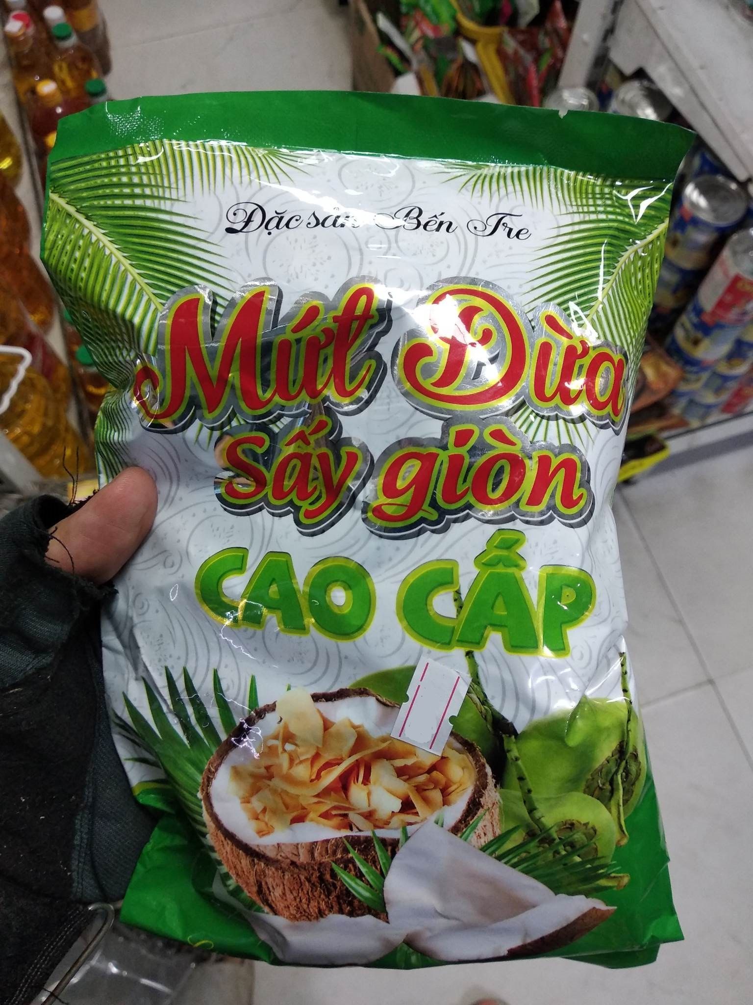 Mứt dừa khô sấy giòn bến trethành phát 200g nấu chè làm bánh ng