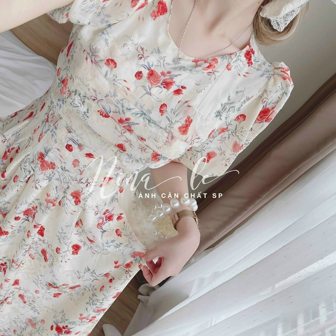 [Mới] Đầm Maxi Voan Hoa Chingfon 2 Lớp Cao Cấp