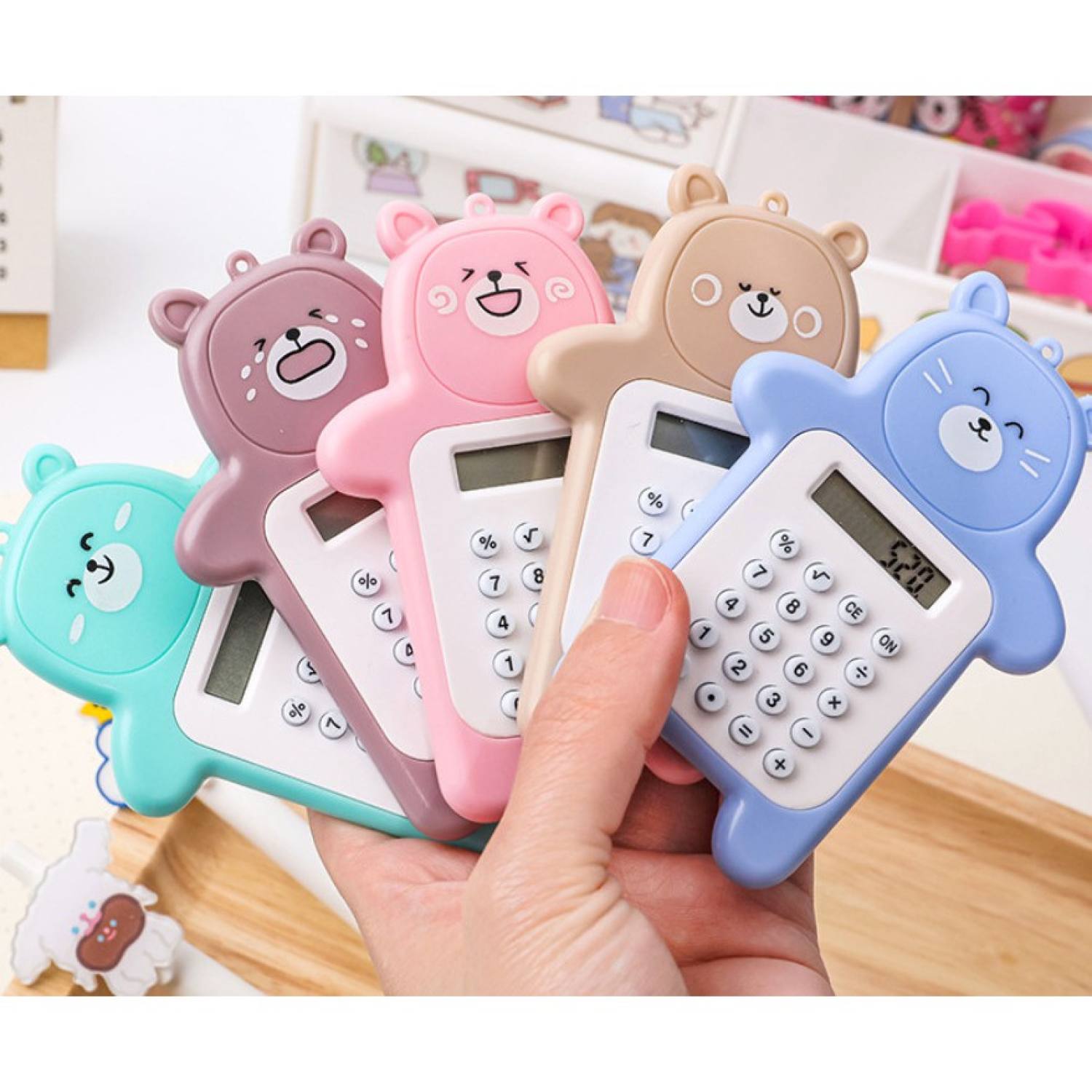 Máy tính mini bỏ túi hình gấu mập siêu dễ thương
