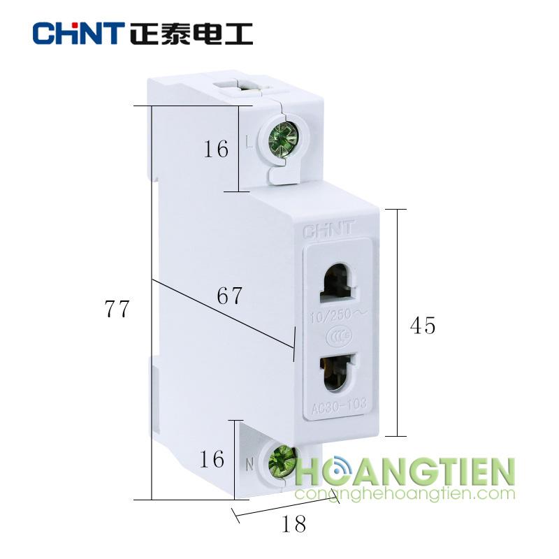 [HCM]Ổ cắm thanh ray 2 chấu CHINT AC30-103