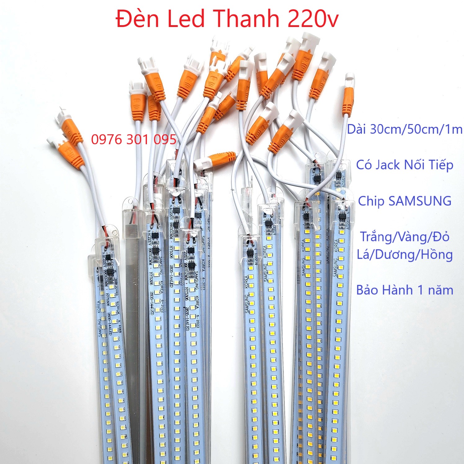Đèn Led Thanh 220v chip KOREA Siêu Sáng 30cm/50cm/1m
