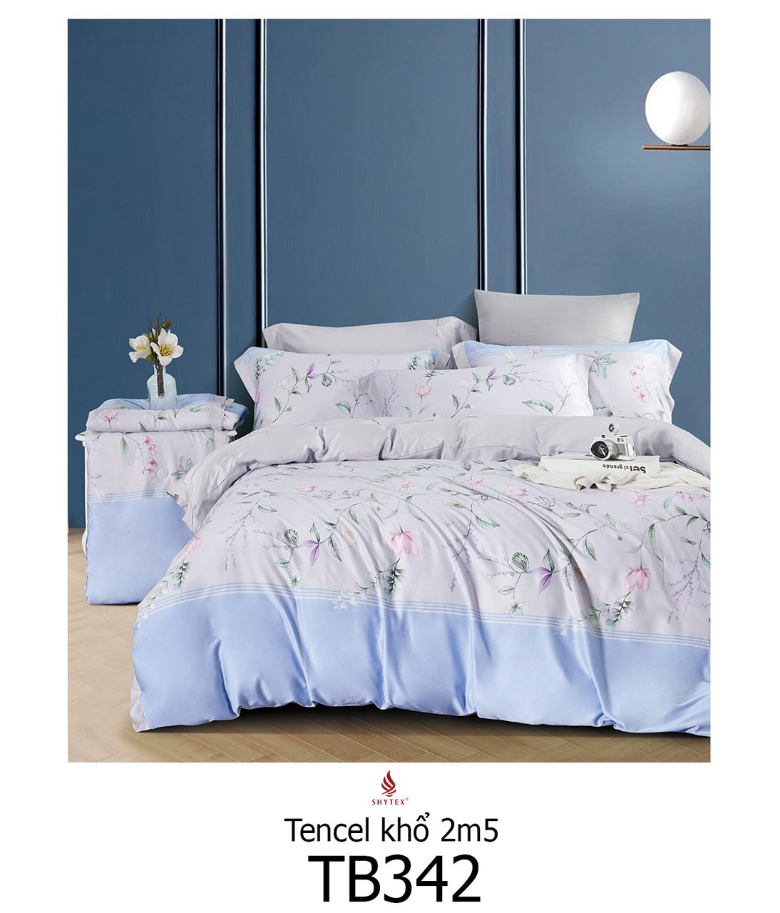 Drap Tencel Bộ 4 món 40S (1 Drap + 2 Áo Gối 50*70 + 1 áo gối ôm)