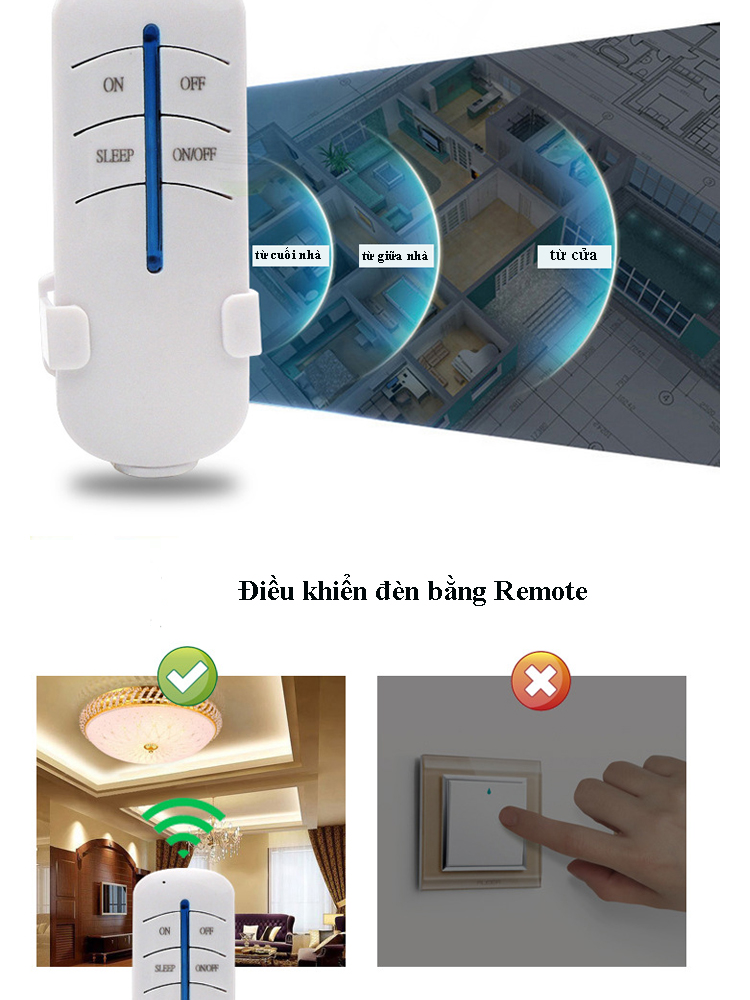 [HCM]Đui đèn có điều khiển tắt mở từ xa