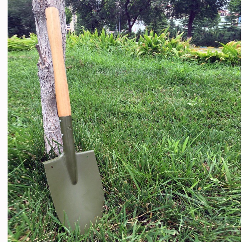 xẻng công binh cán gỗ làm vườn xẻng dã ngoại 60cm