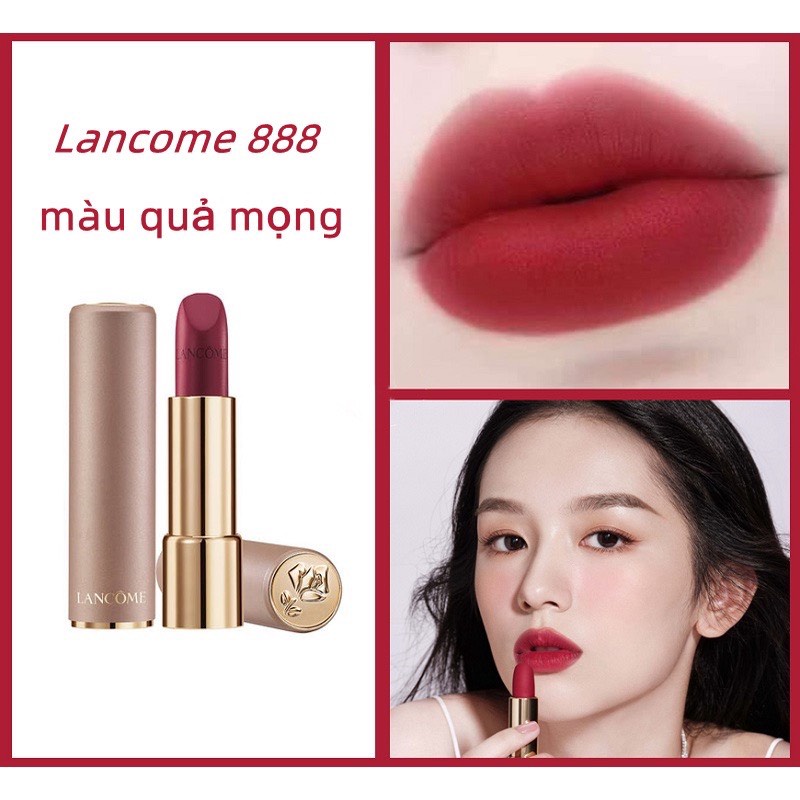 Son Lancome L’absolu Rouge Matte (mini) 2 Màu lì siêu hot 888 đỏ rượu, 196 cam cháy 1.6g