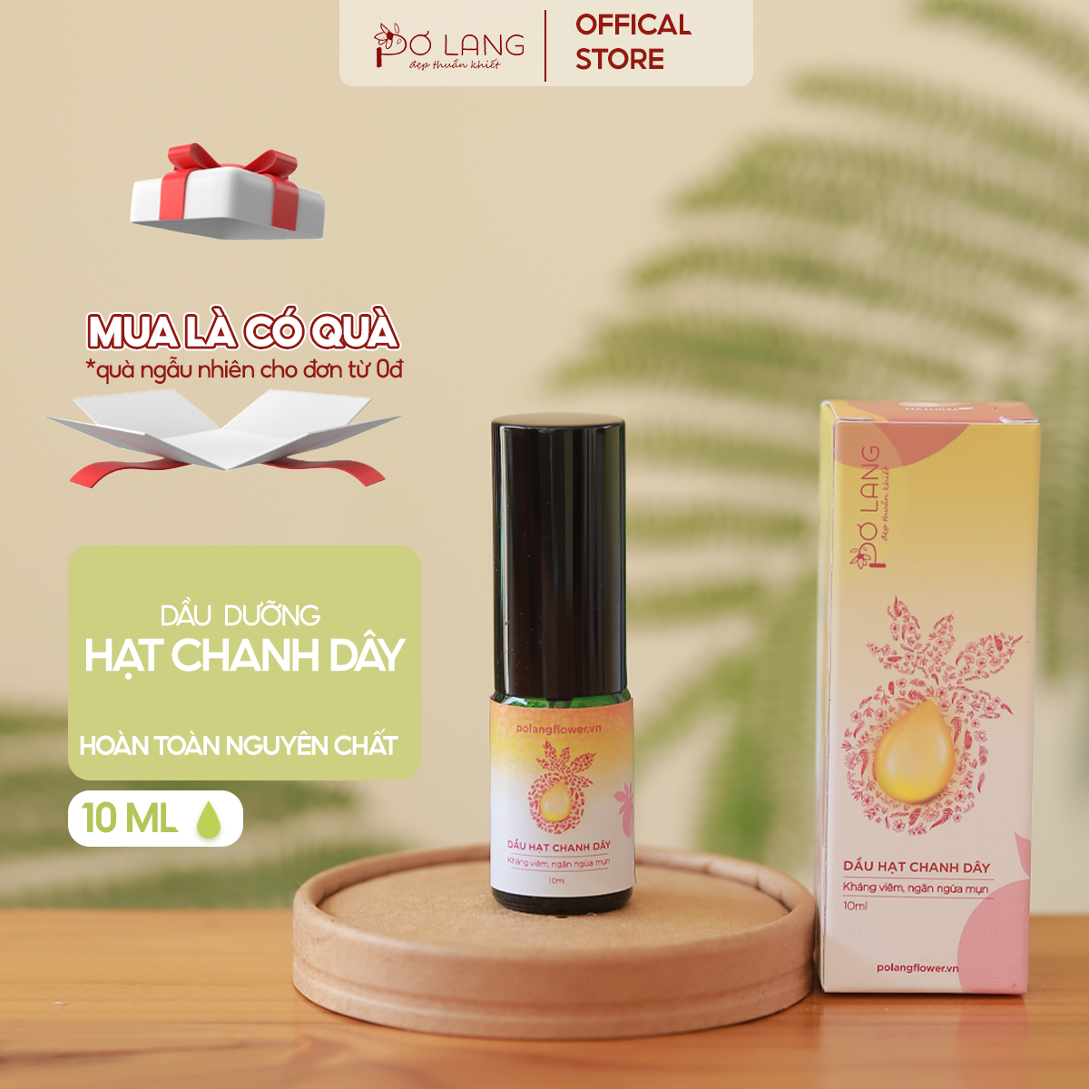 Dầu hạt chanh dây Pơ Lang 10ml Pơ Lang (100% Thiên nhiên - Ép lạnh nguyên chất từ hạt chanh dây)