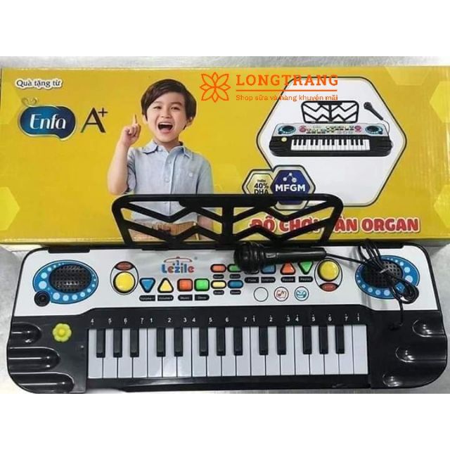 Đồ chơi đàn Organ Enfa cho bé, dùng pin có micro và ghi âm