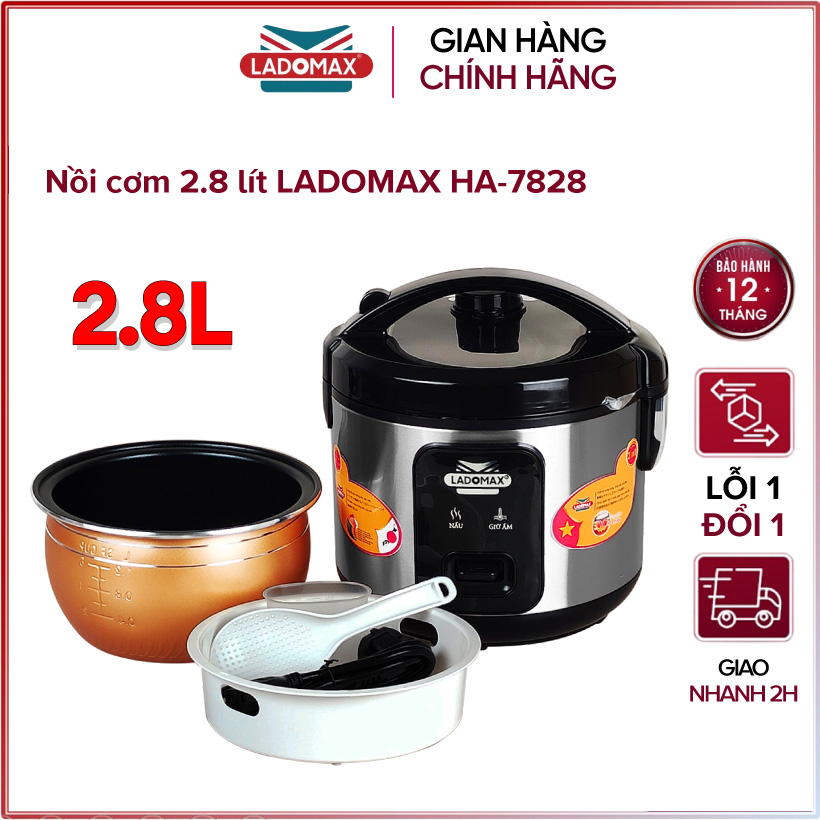 Nồi cơm điện nắp gài 2.8 lít LADOMAX HA-7828