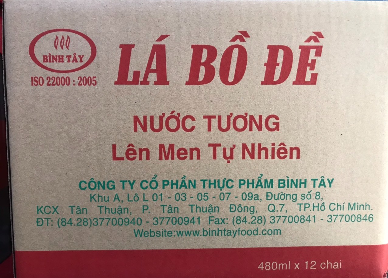 Nước tương chay Lá Bồ Đề 480ml (PET) - (12 chai/thùng)