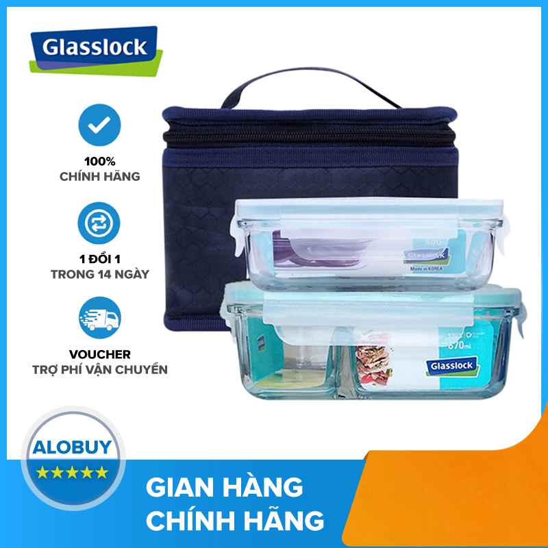 >> BÁO GIÁ BỘ 2 HỘP HCN CHIA NGĂN (670ML, 400ML) VÀ TÚI GIỮ NHIỆT GLASSLOCK LUNCH SET 02-2 | Shopee Lazada Sendo Tiki mới nhất 106 Bộ 2 Hộp Đựng Cơm Glasslock 400ml Và Hộp Chia Ngăn 670ml TẶNG Túi Giữ Nhiệt
