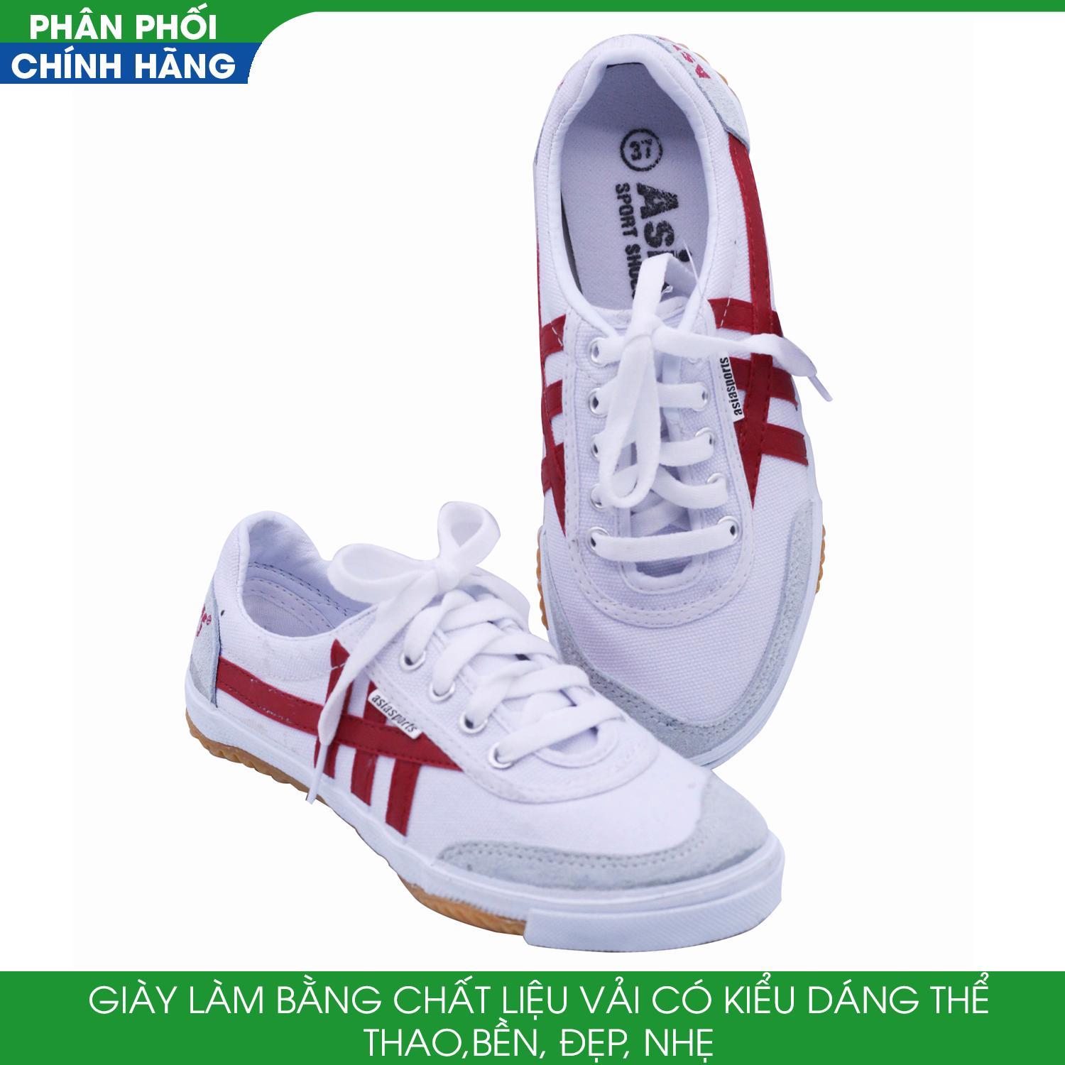 Giầy Bata giầy đá bóng giầy chạy bộ ASIA Trắng đỏ