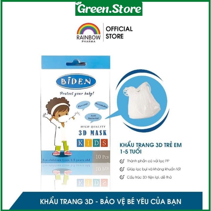 [ GIÁ RẺ SỐ 1 ] Khẩu Trang 3D Cho Bé - hộp 10 chiếc