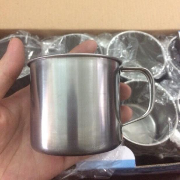 [KHO SỈ] Ca-cốc inox quai có nắp 4 size 7-8-9-10cm
