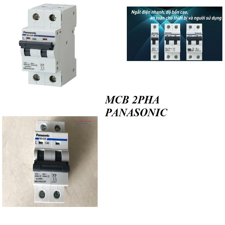 CB ĐÔI 2PHA 40A PANASONIC,CẦU DAO ĐIỆN PANASONIC 16A,20A, APTOMAT 25A,32A,50A,63A PANASONIC