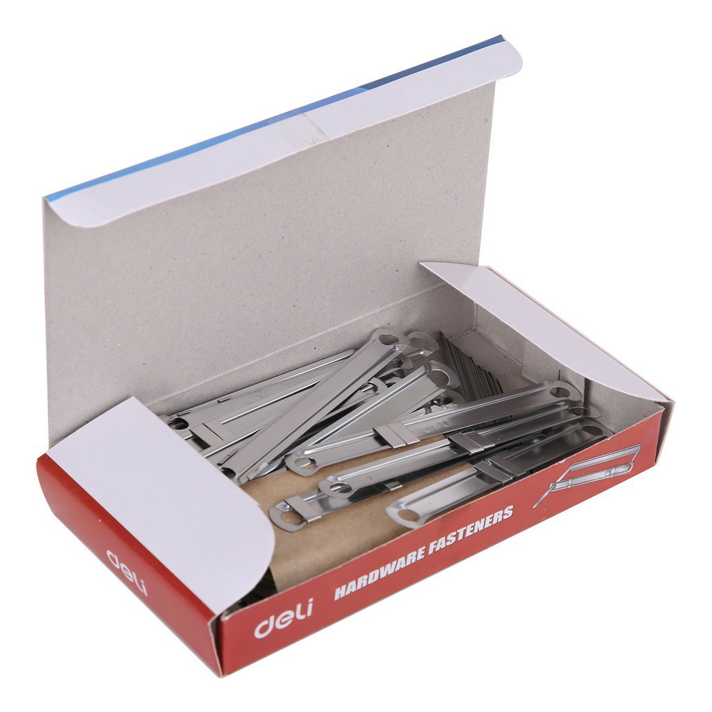 [HCM]Hộp Acco (thanh cài) sắt Deli E5549 (hộp gồm 50 chiếc)