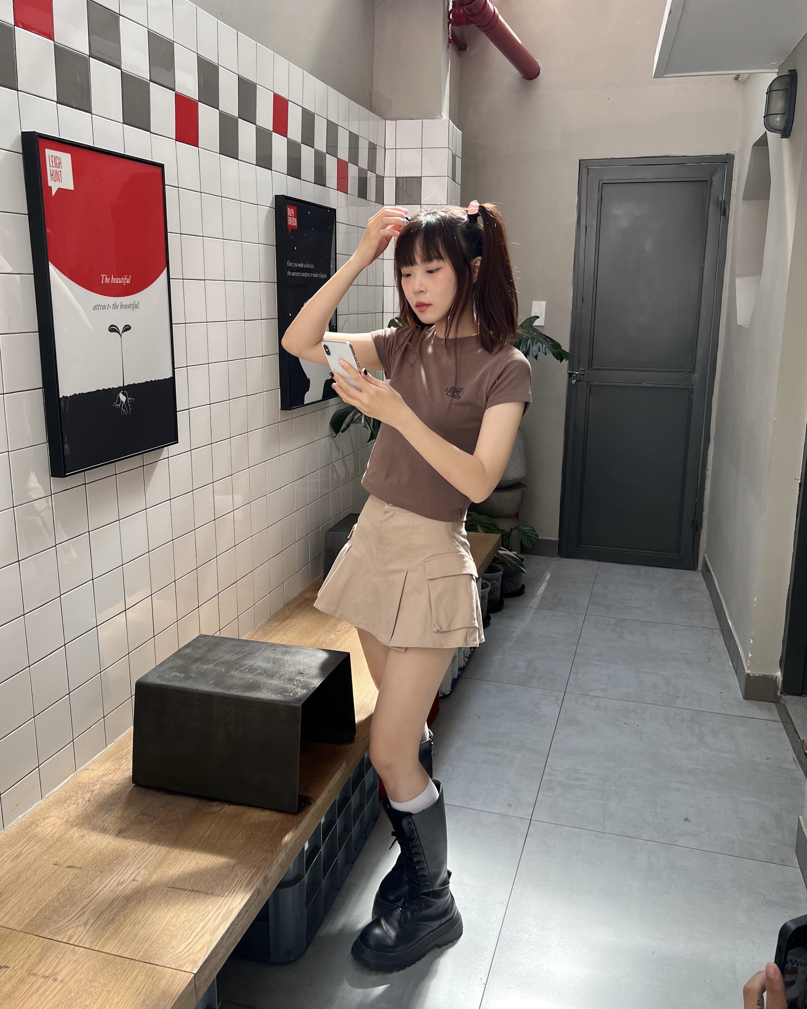 Váy cargo form ngắn SLC - màu Beige/Olive