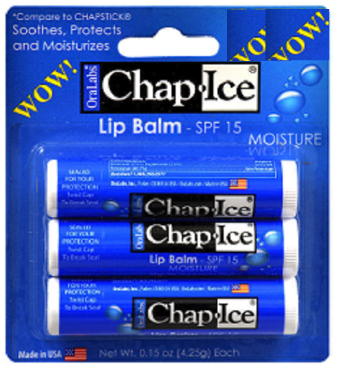 Son Dưỡng Môi Chap-Ice Lip Balm set 3 * 4.25g