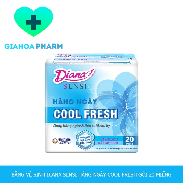 Băng vệ sinh Diana Sensi Hàng ngày Cool fresh (Gói 20 miếng)Mỹ phẩm chăm sóc da Sản phẩm làm đẹp giá rẻ