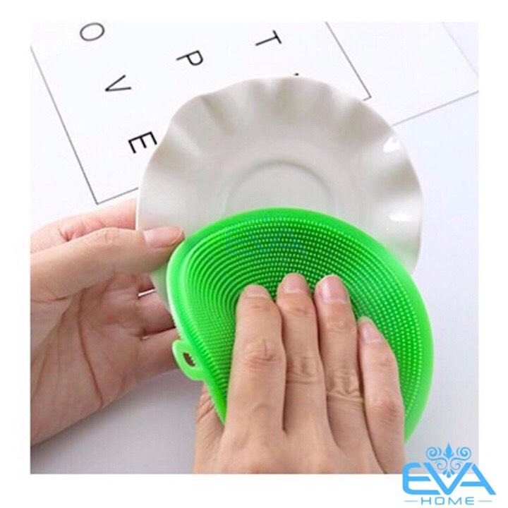 [HCM]Miếng Rửa Chén Bát Silicon Có Quai Treo Tiện Lợi