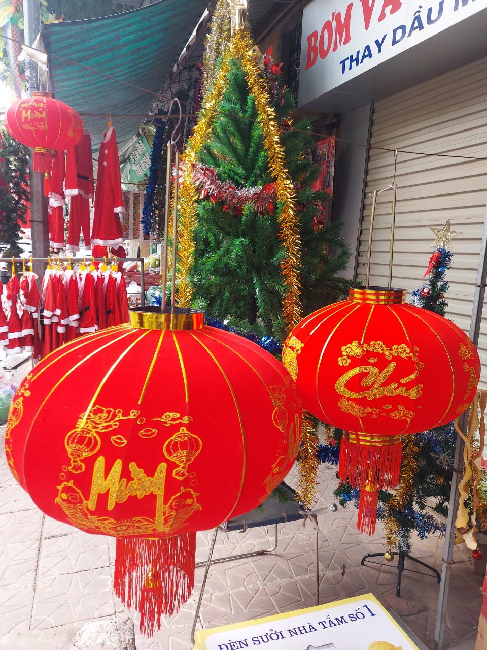 ĐÈN LỒNG TREO TẾT HÀNG CAO CẤP 2 ĐẾ LOẠI 100CM.