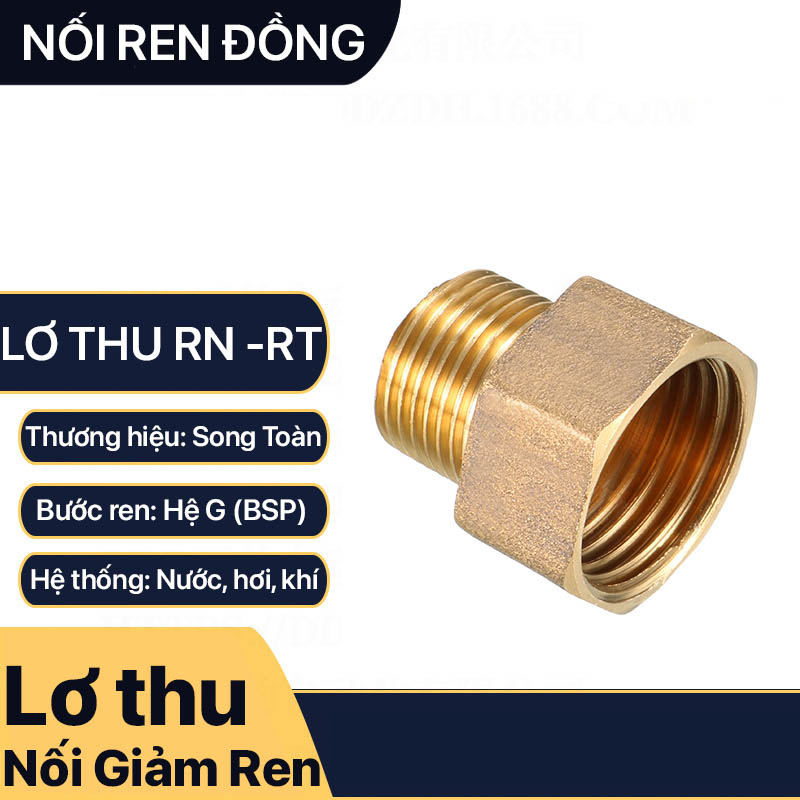 Lơ Thu Ren Trong Ren Ngoài, Nối Giảm Ren Trong Ren Ngoài Đồng Thau