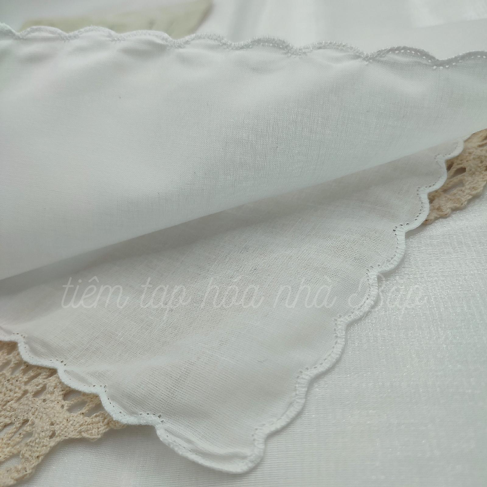 Khăn Tay Trắng Vải Thô 28x29