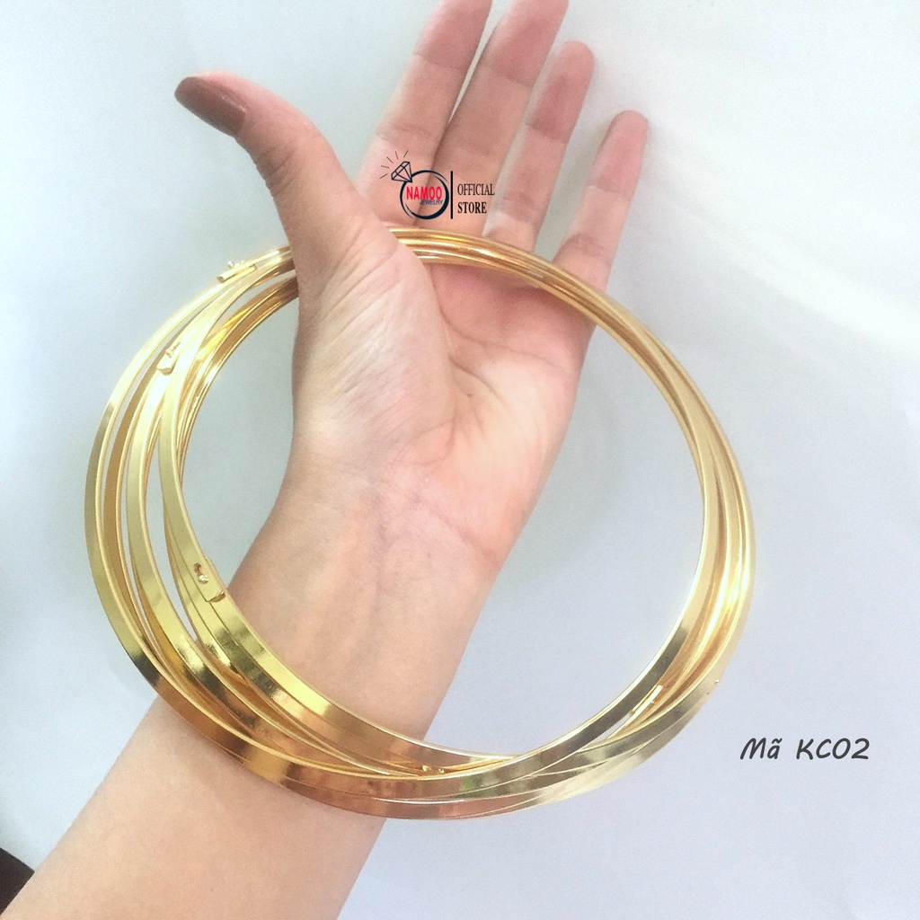 Kiềng Trơn KC02, Kiềng Cổ Nữ Mạ Vàng (1 chiếc)