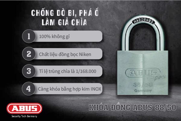 Khóa Đồng ABUS Cao Cấp 88/50 Series