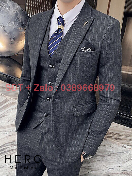 Áo vest xám họa tiết sọc caro (Grey checkered vest) – A1904