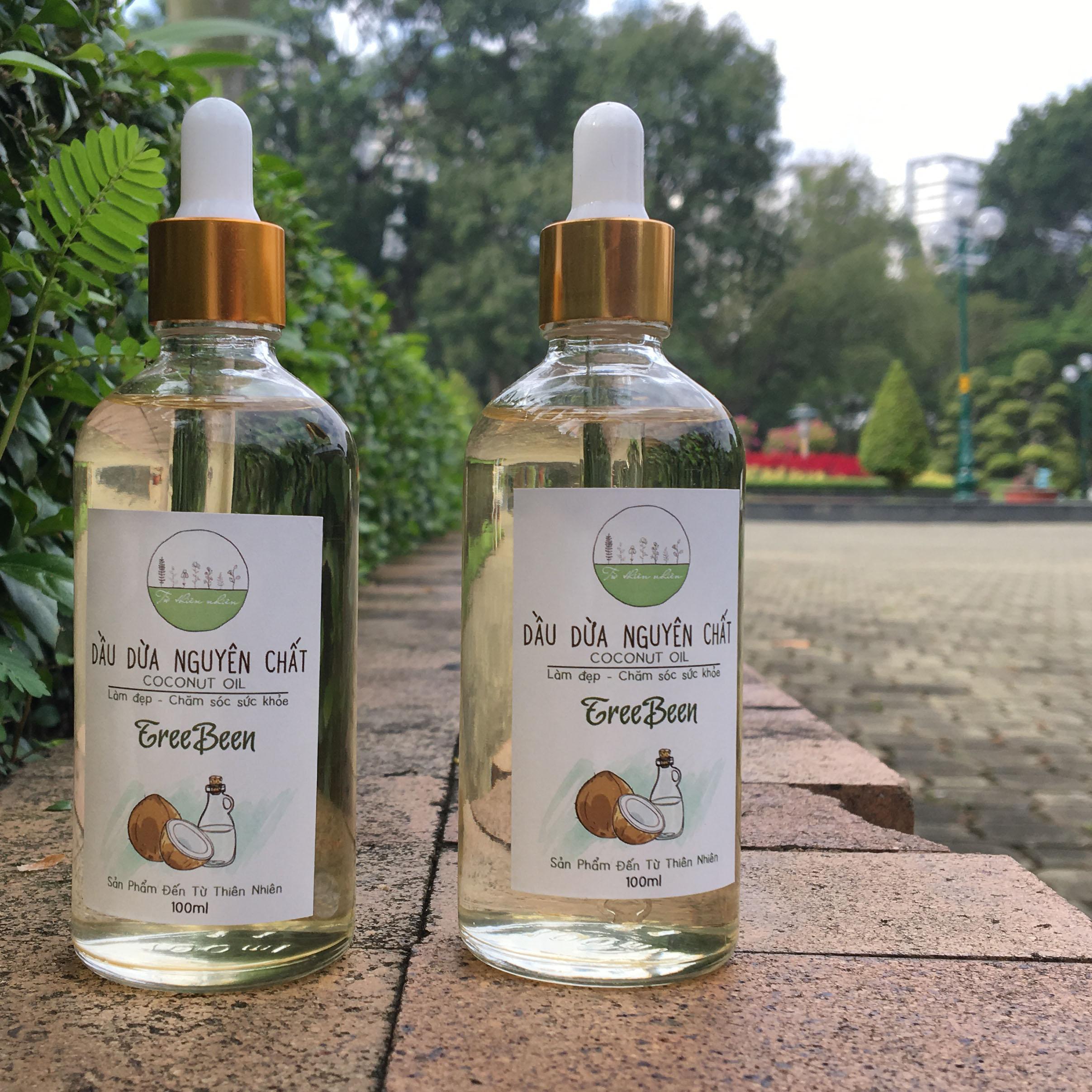 [HCM]2 chai Dầu dừa nguyên chất (nhà làm) TreeBeen 200ml (100ml +100ml) Tuthiennhien