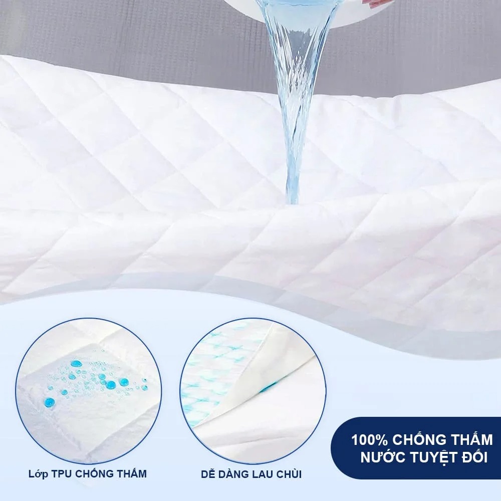 Tấm bảo vệ đệm chống thấm nước HANTEXCO (giúp bảo vệ nệm, ngăn ngừa vết bẩn, nước xuống nệm)