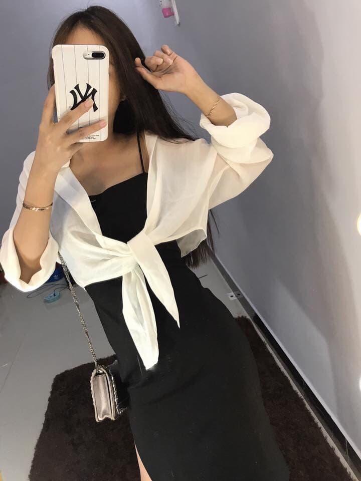 Áo khoác kiểu sơ mi voan