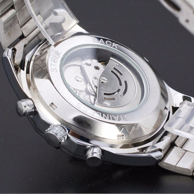Đồng hồ cơ lộ máy có lịch ngày Winner W050
