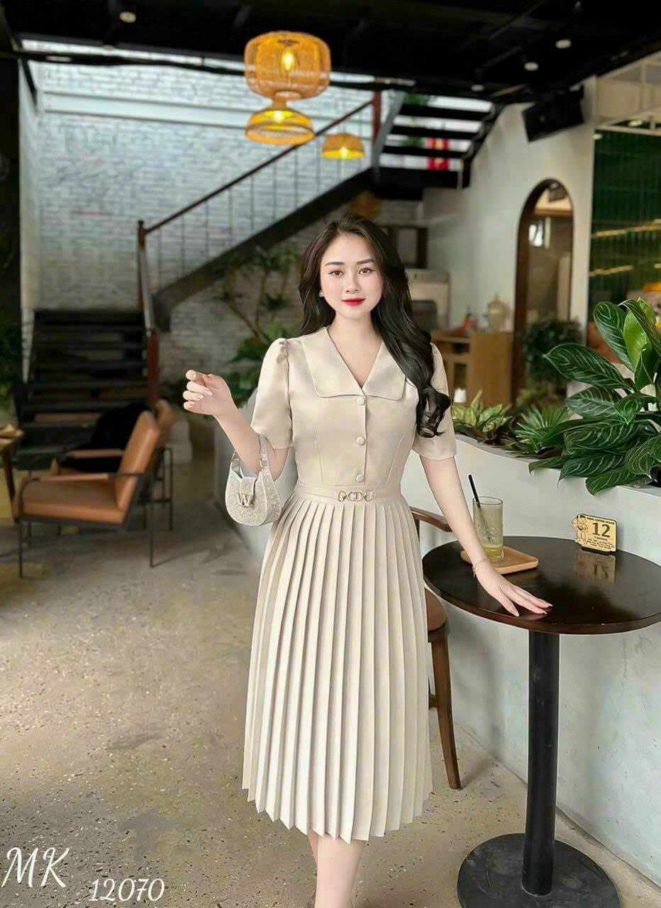 [ RẺ SẬP SÀN ] Mẫu thiết kế độc quyền ĐML Boutique - Đầm xinh xếp ly cao cấp dịu dàng quý phái  (Tặng kèm Phụ kiện Korea cực xinh) – Kèm MGG ưu đãi & hỗ trợ phí vận chuyển tối đa
