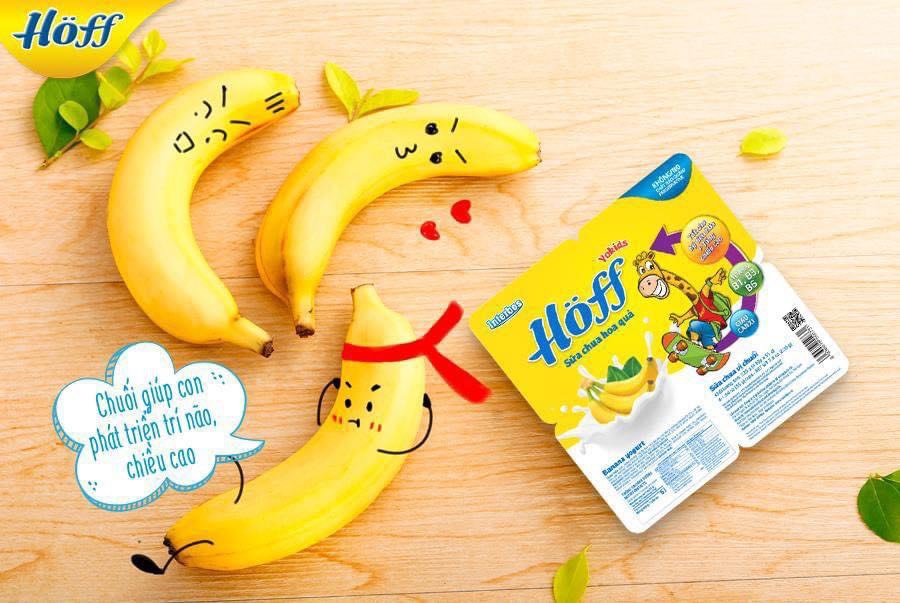 Sữa chua trẻ em vị Chuối Hoff (1 thùng - 48 hộp)