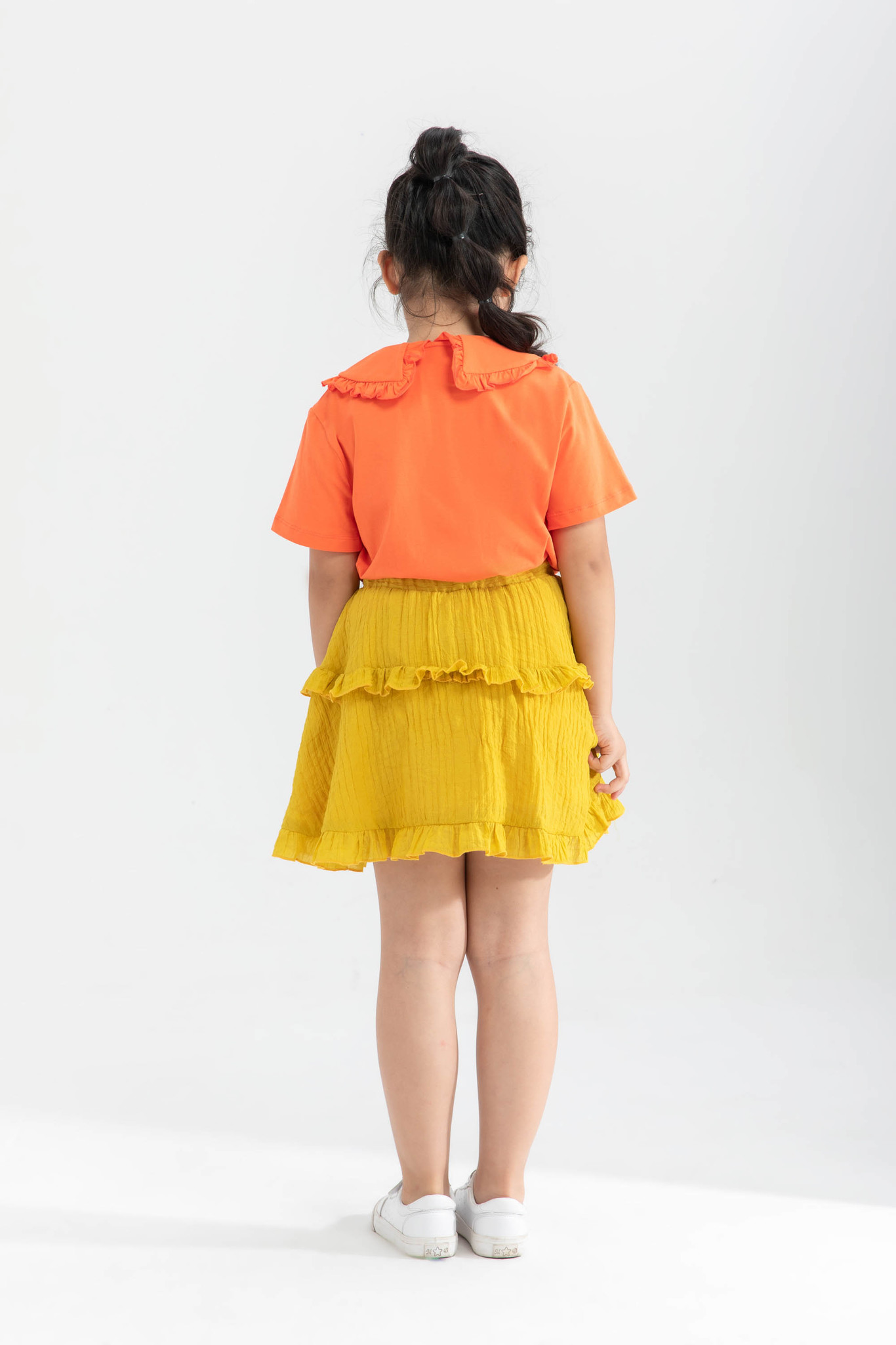 Áo thun cổ bèo bé gái IVY moda MS 57G1218